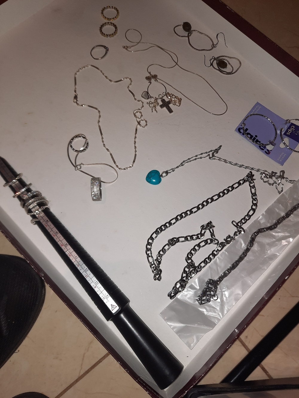 !HUGE 24PC LOT Wear/ Scrap SOLID STERLING SILVER Stainless Steel CZ Gems Jewelry